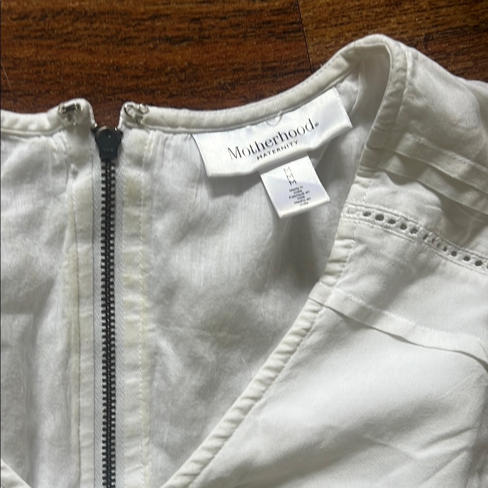 Motherhood Maternity White Sleeveless V-Neck Sundress - Picture 2 of 5